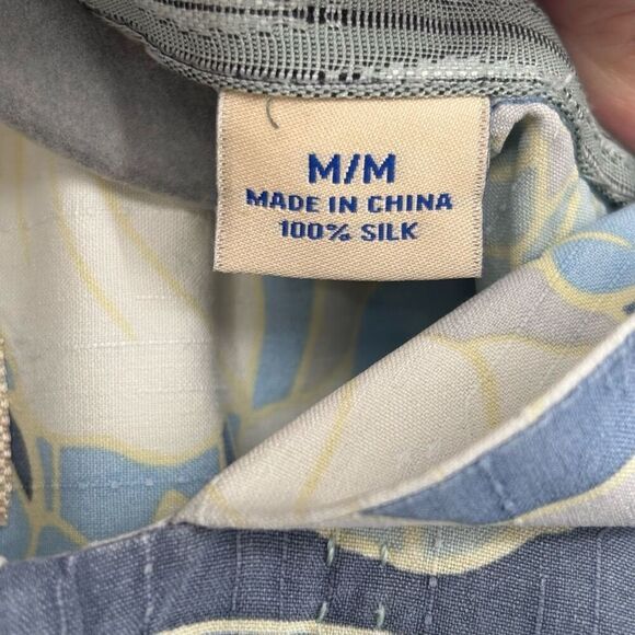 Tommy Bahama 100% Silk Original Fit Short Sleeve Hawaiian Shirt Blue Medium - Picture 3 of 8